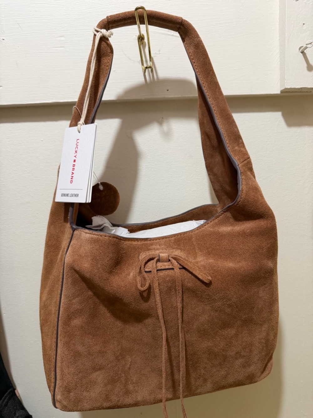 Lucky Brand Rust Brown Suede Shoulder Hobo